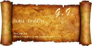 Gubi Irén névjegykártya